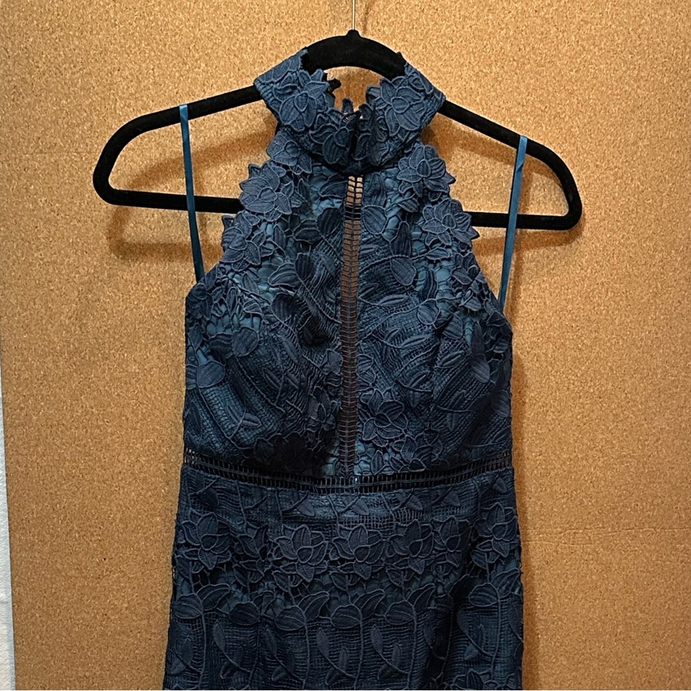 BARDOT - HALTER DRESS - ASH BLUE - 52995DB - Sz 4 - NWT